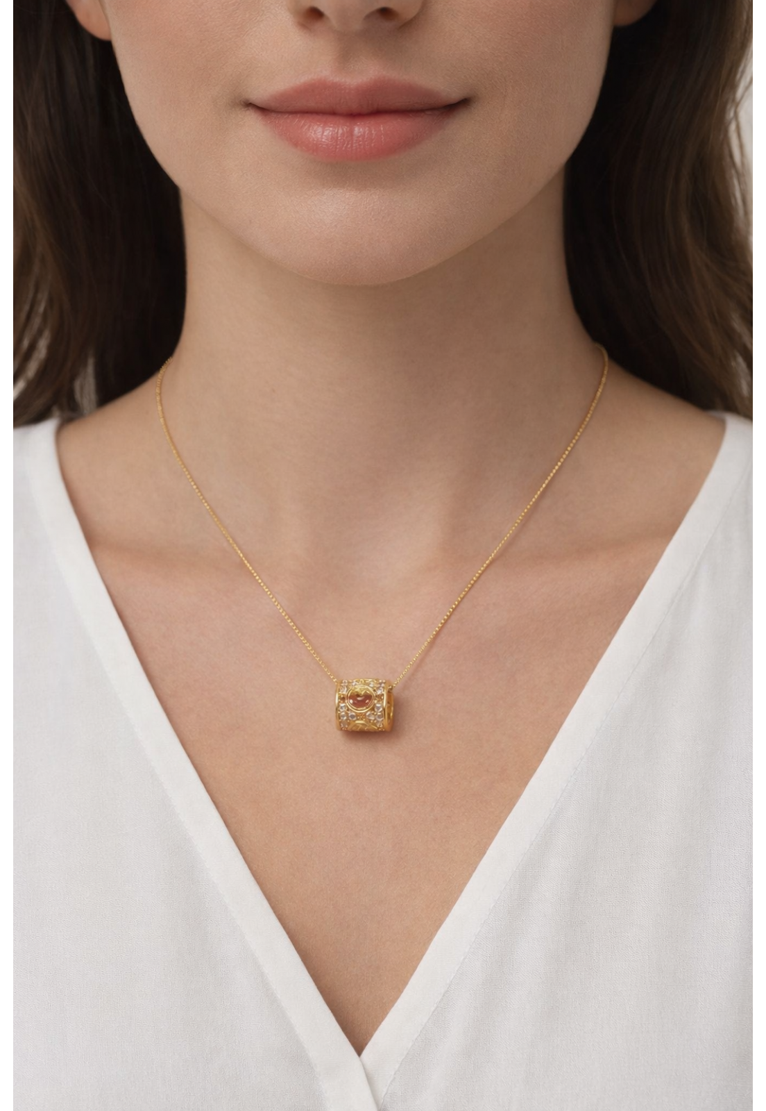 COLAR DOURADO PINJENTE REDONDO SORRISO