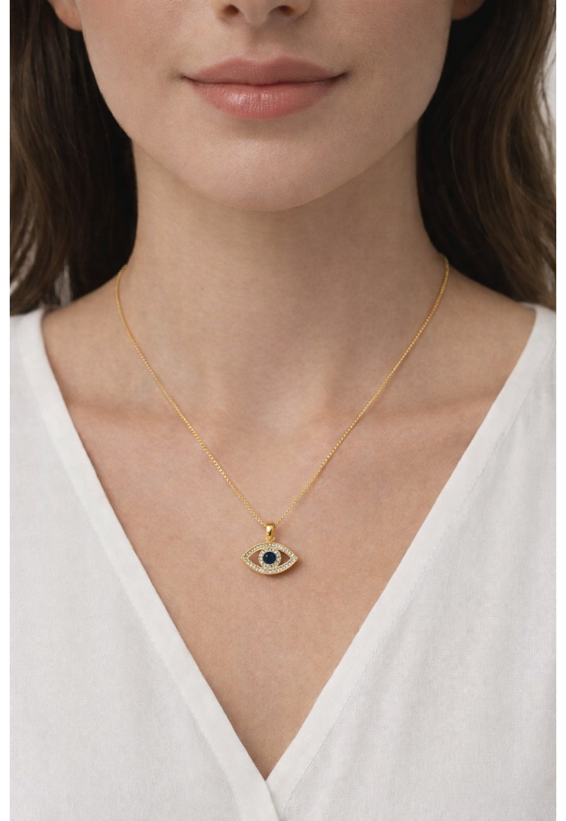 COLAR FOLHEADO DOURADO OLHO GREGO