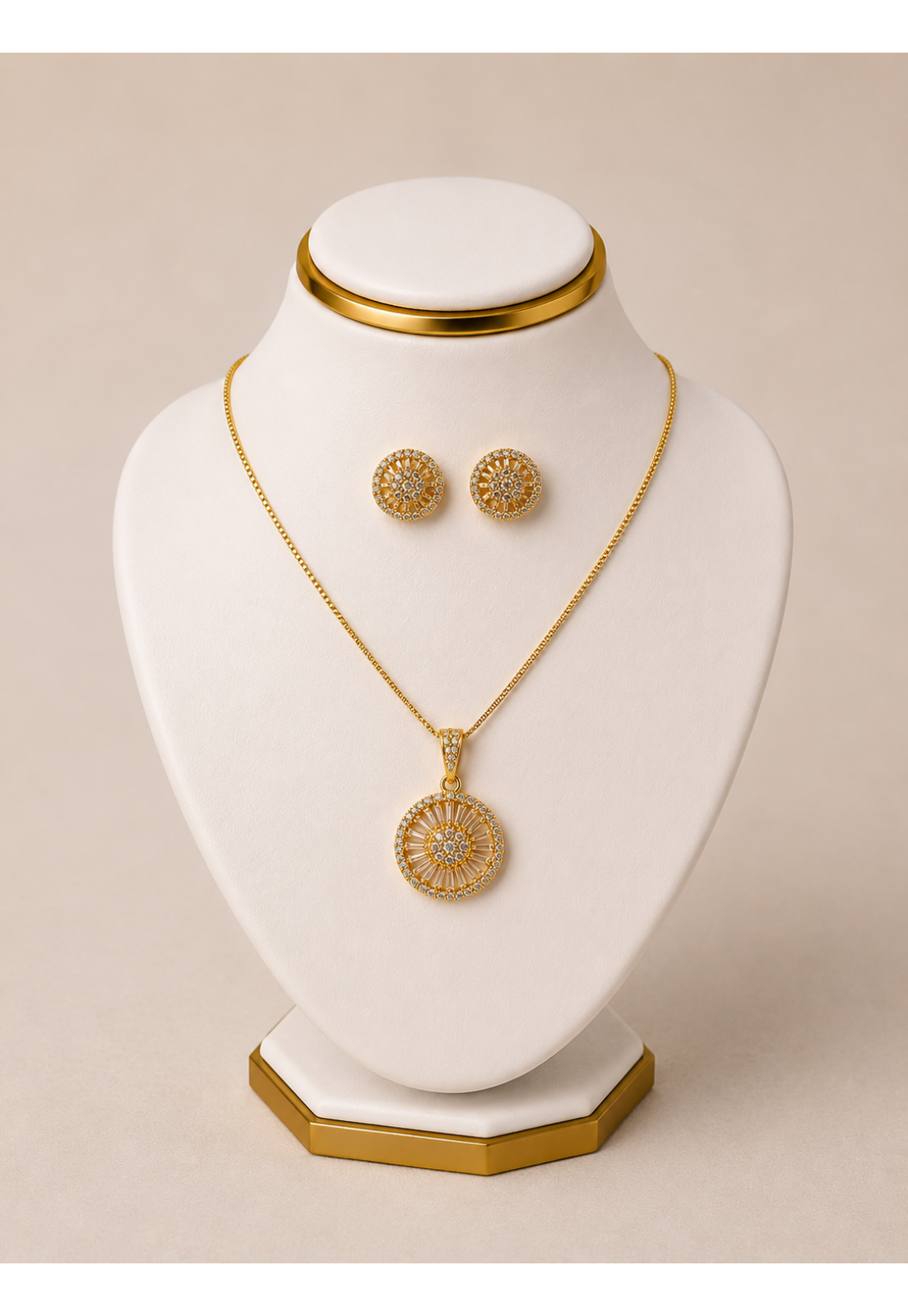COLAR MANDALA DOURADO CRISTAL