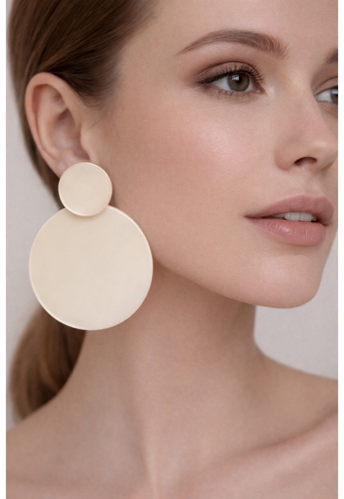 BRINCO MAXI DUPLO REDONDO CREME