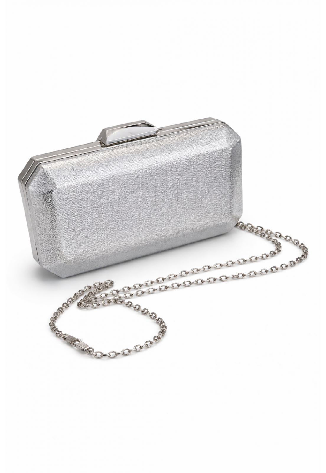 Clutch LUXO retangular Prata 