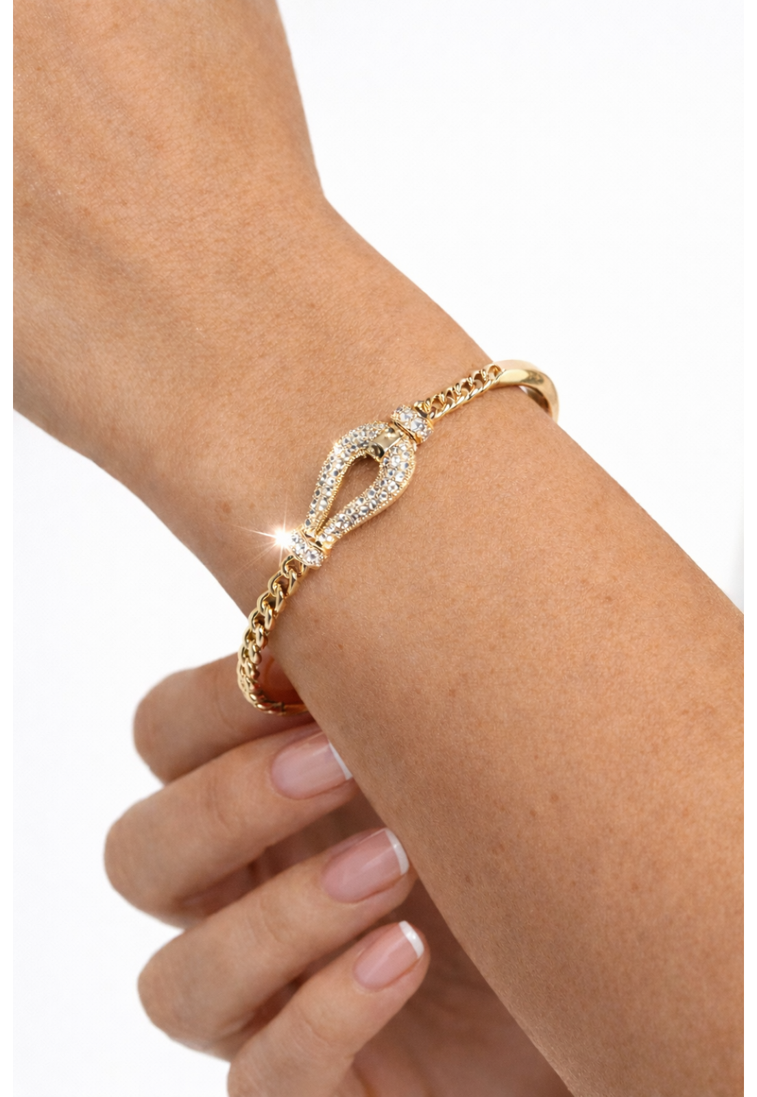 BRACELETE FINO DOURADO CRISTAIS