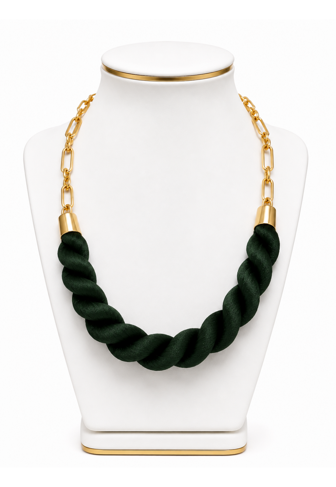 COLAR MAXI TRANÇADO VERDE ESCURO