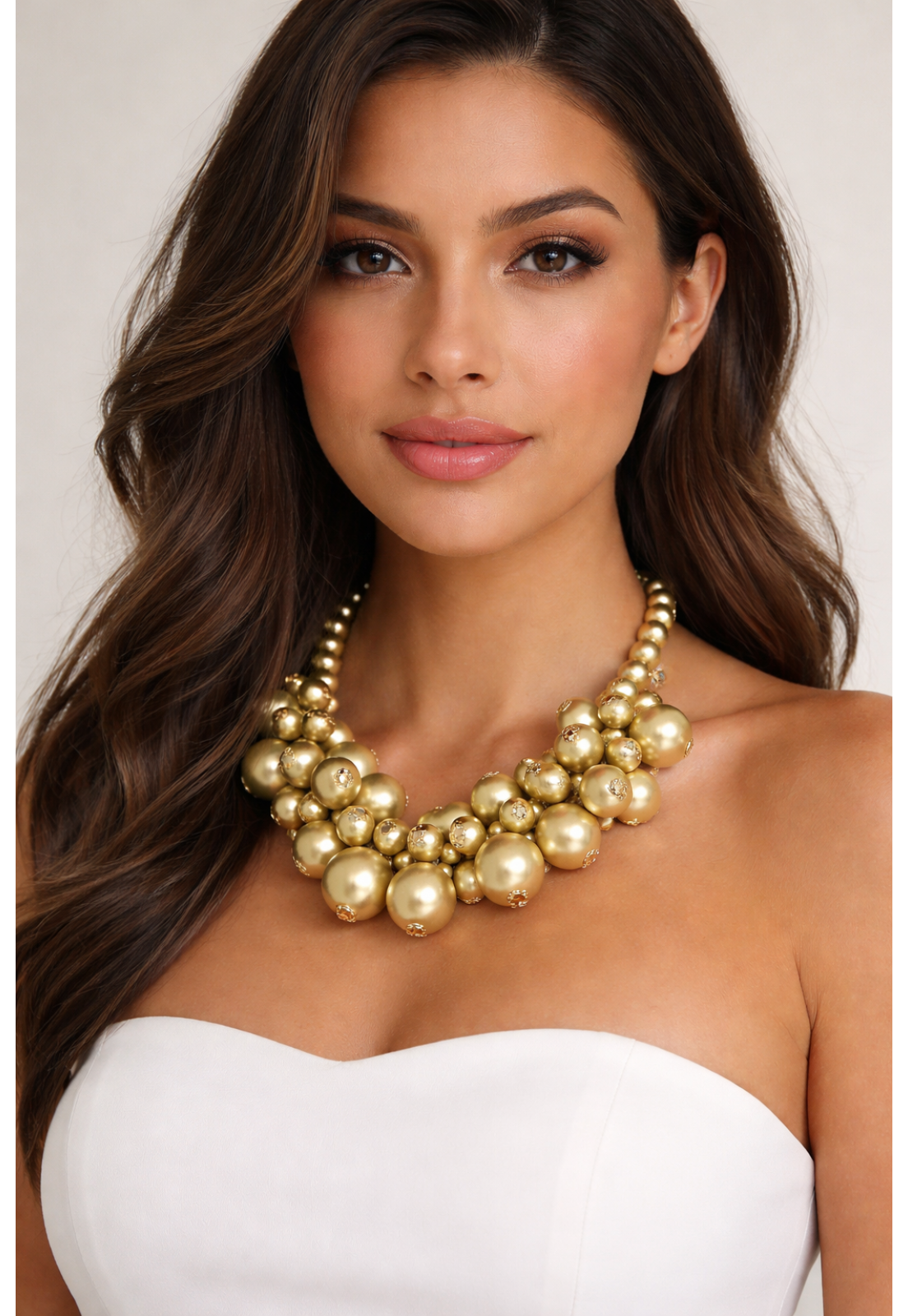 COLAR DE PEROLAS BRONZE