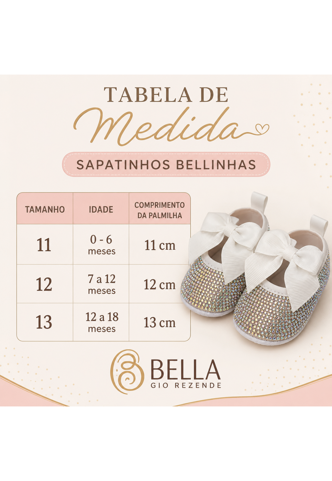 Sapatinho Infantil com Strass e Laço Branco Sapatinho Infantil com Strass e Laço Branco