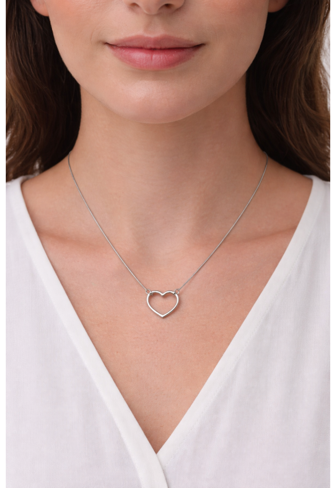 COLAR FOLHEADO PRATA CORAÇÃO