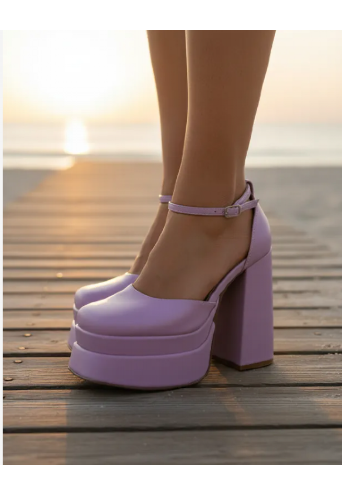 Sandália Meia Pata Plataforma  Virginia Lilás