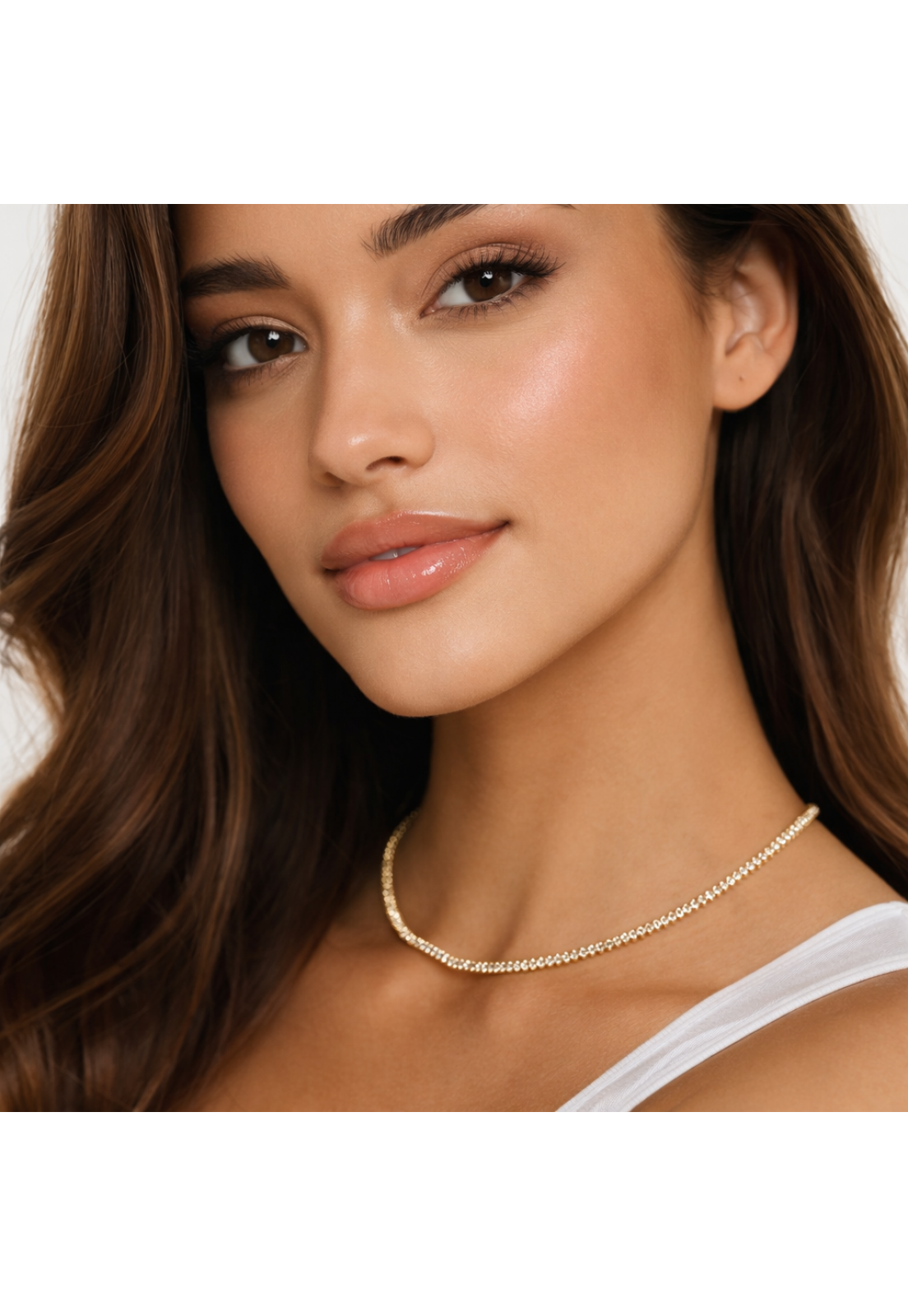 COLAR CHOCKER RIVIERA BAGUETE 33MM OURO18K
