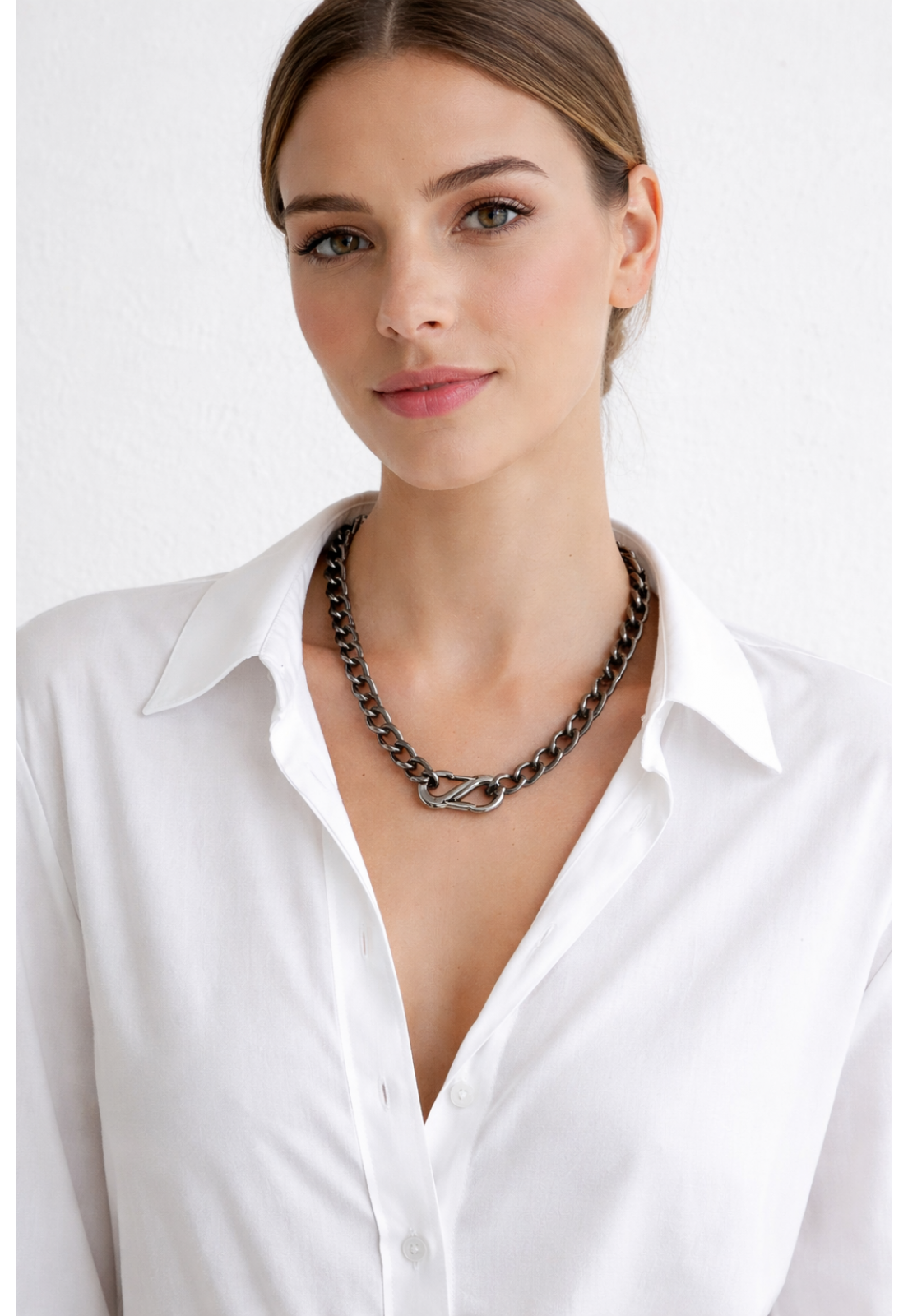 Colar Ródio Negro Elos com Fecho Infinito