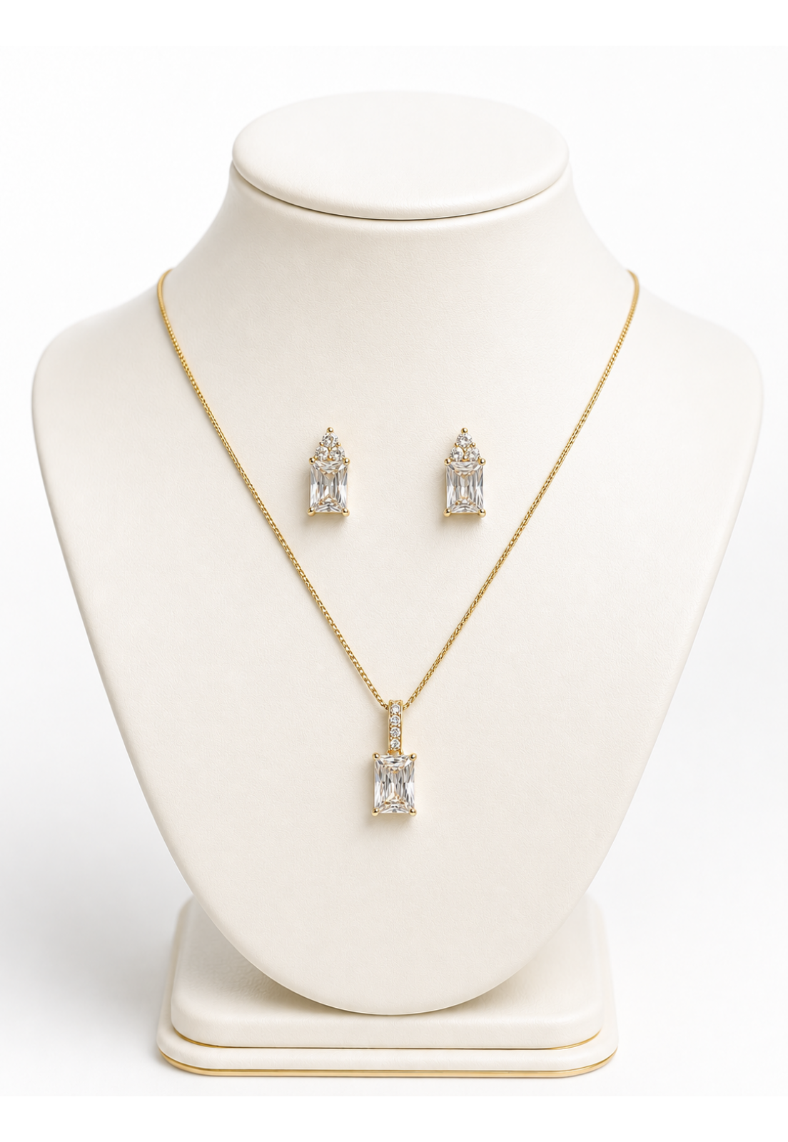 CONJUNTO RETANGULAR CRAVEJADO DOURADO