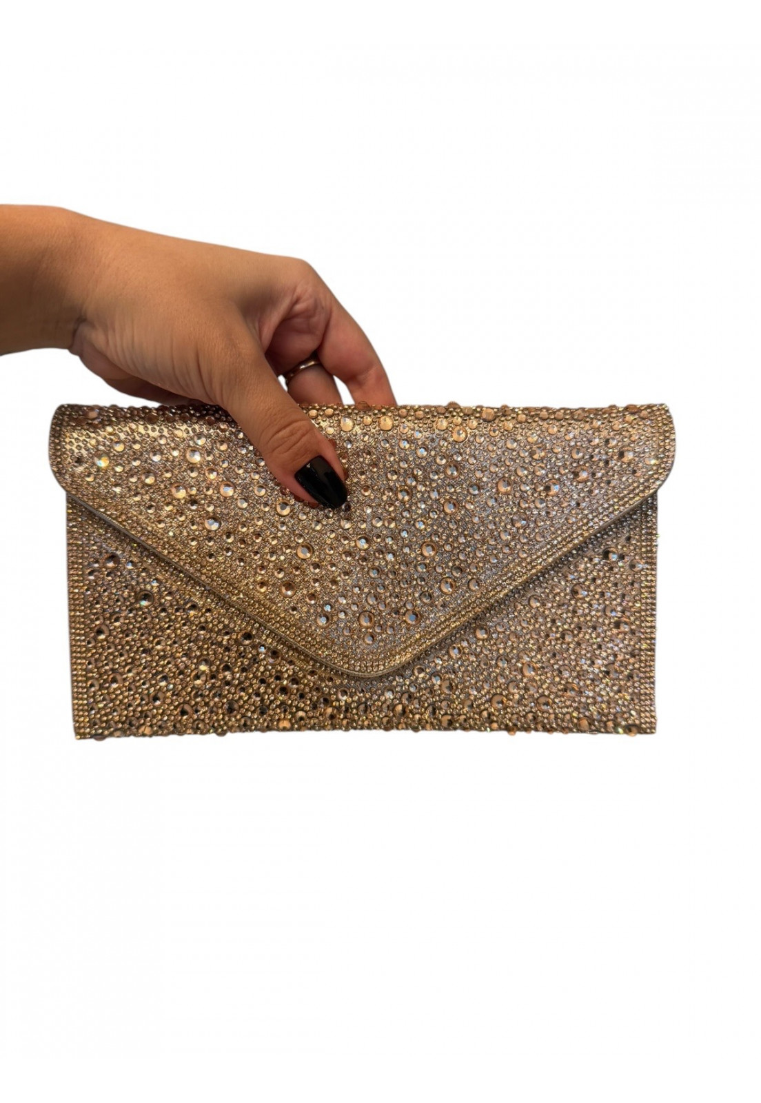 Clutch Carteira de festa pedrarias Dourada