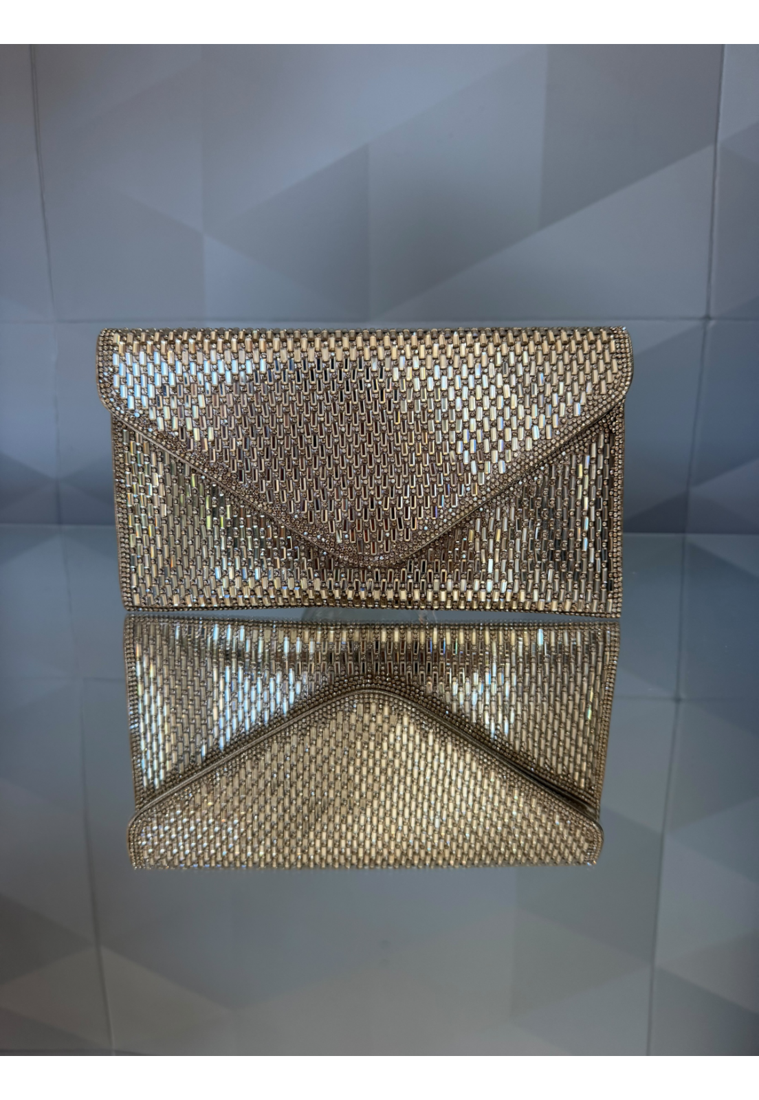Clutch Luxo festa carteira Dourada com Vidrilhos Brilho Dourado