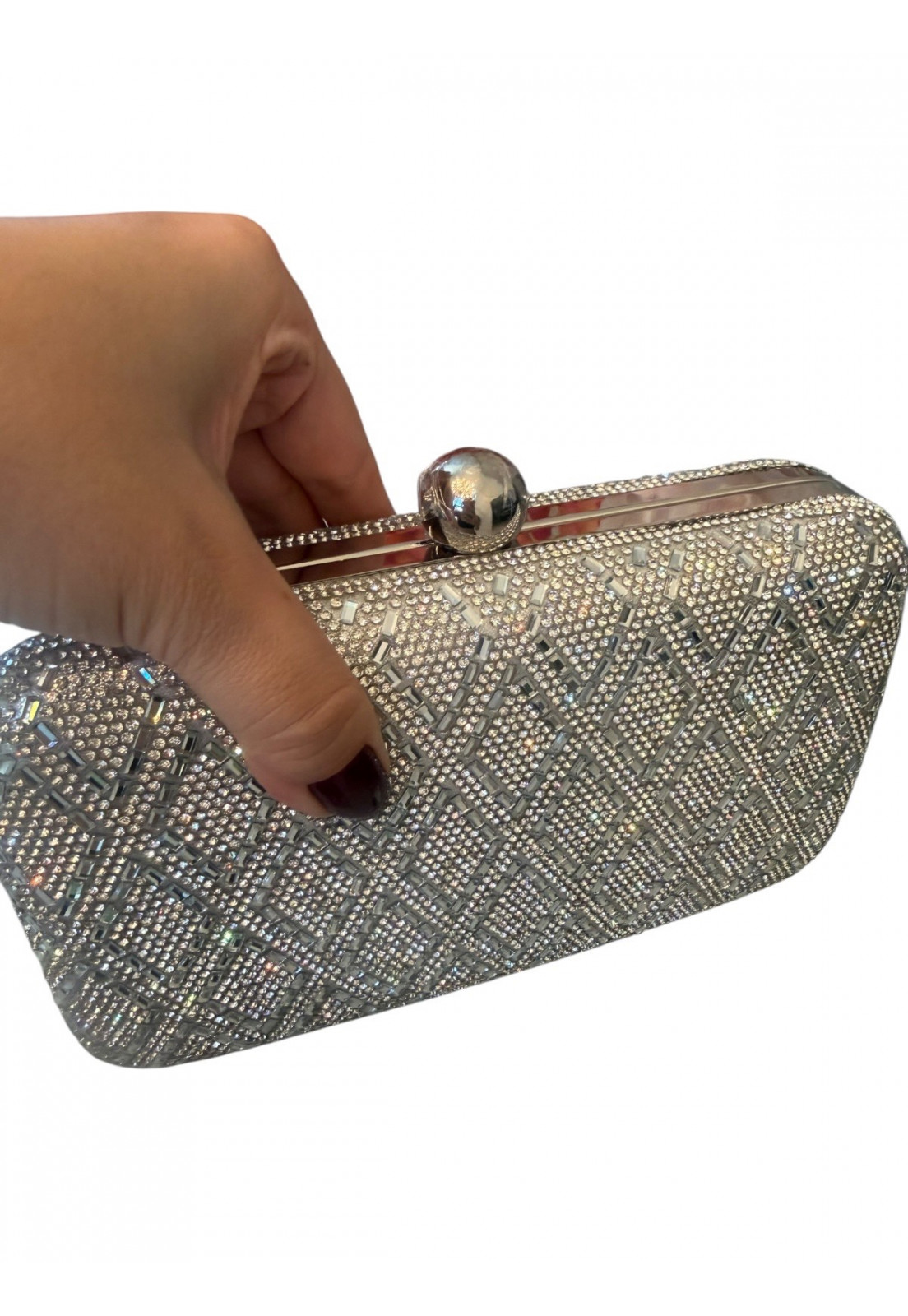 Clutch Luxo festa brilhos Premium Prata Clutch Luxo festa brilhos Premium Prata
