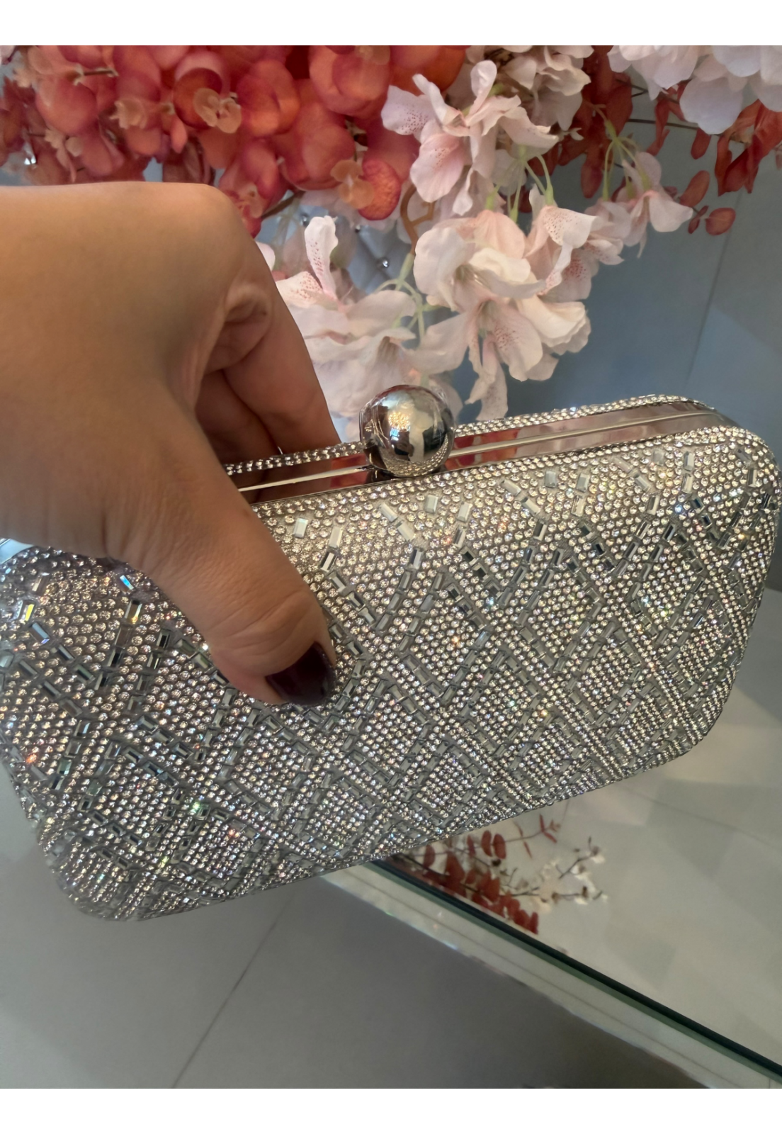 Clutch Luxo festa brilhos Premium Prata Clutch Luxo festa brilhos Premium Prata