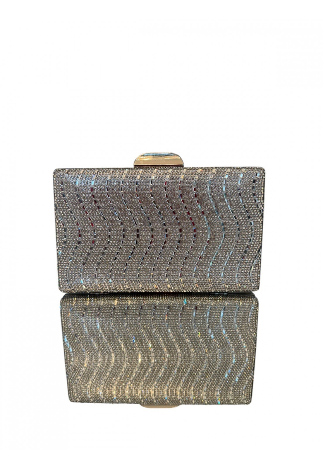 Bolsa Clutch retangular Luxo Brilho Prata Bolsa Clutch retangular Luxo Brilho Prata