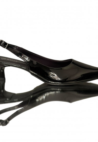 Scarpin verniz preto salto 5cm 