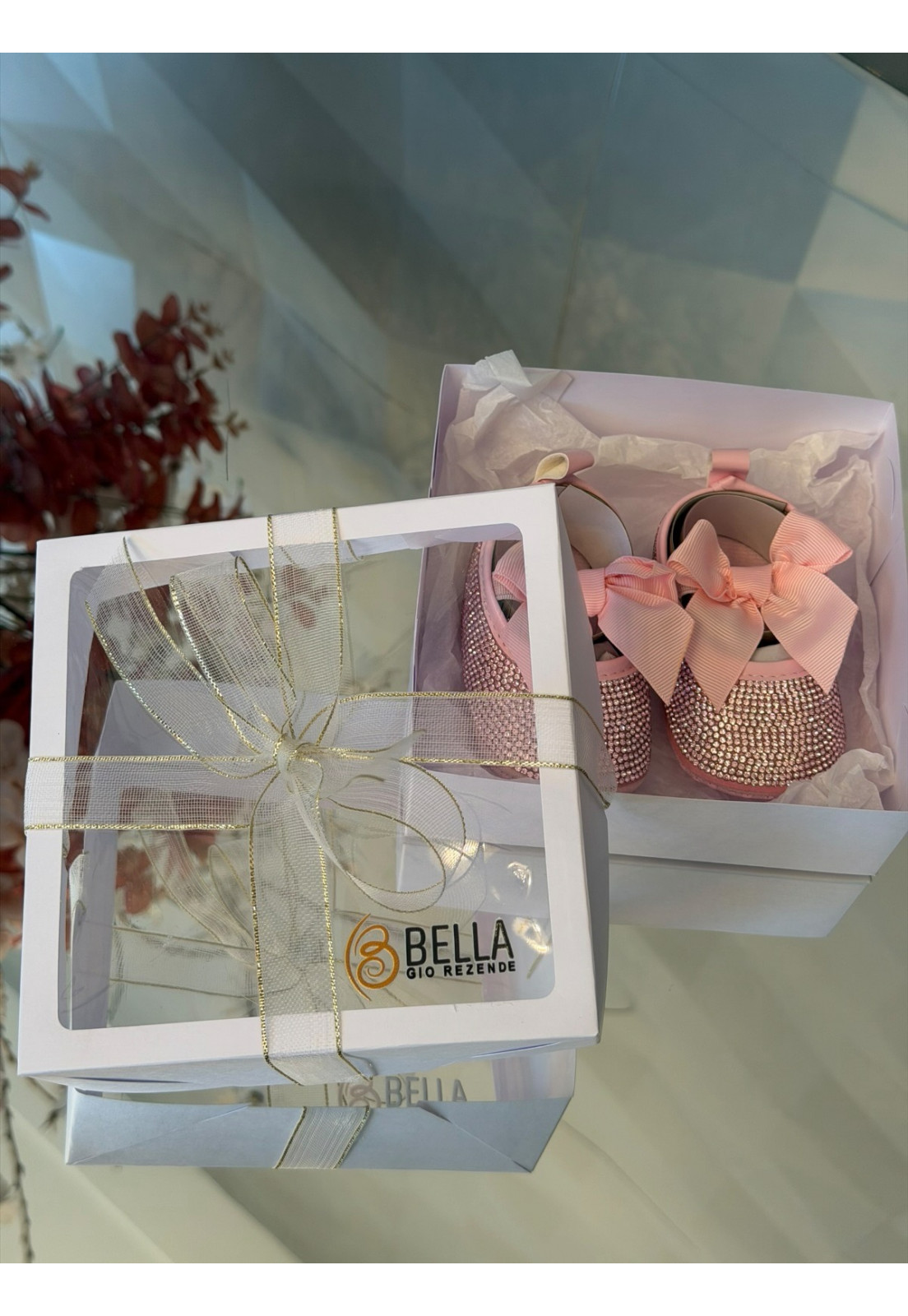 Sapatinho Luxo Infantil com Strass e Laço Sapatinho Luxo Infantil com Strass e Laço