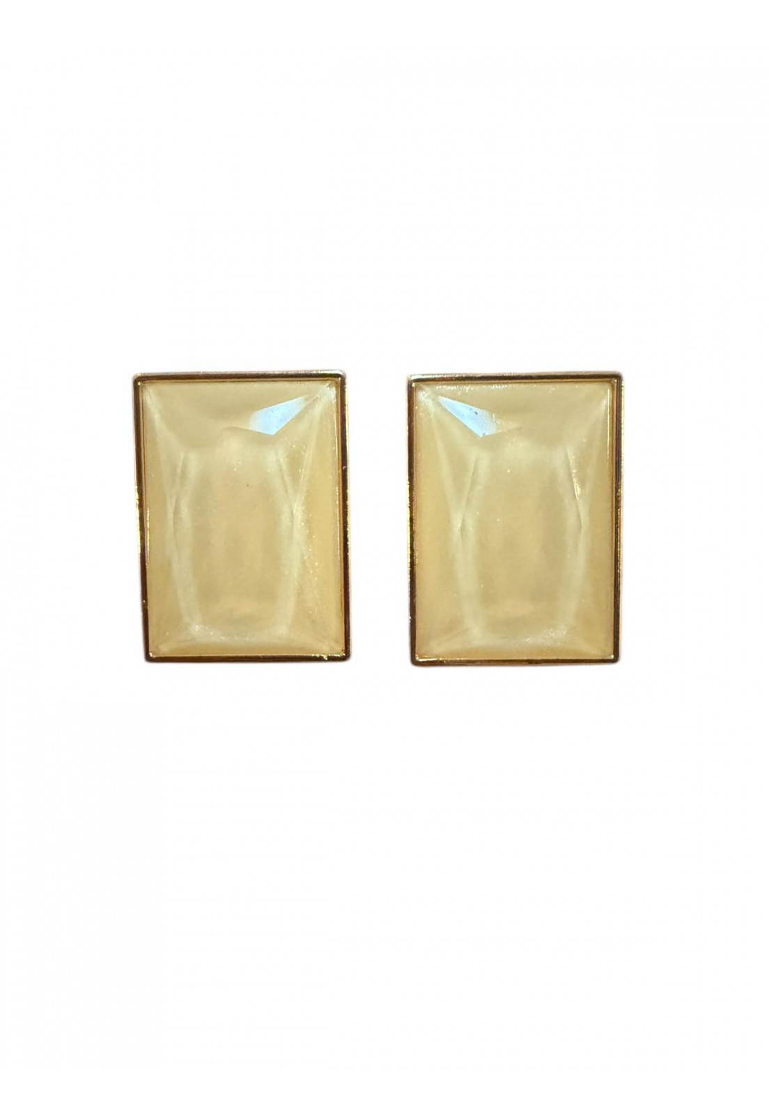 BRINCO RETANGULAR DOURADO AMARELO