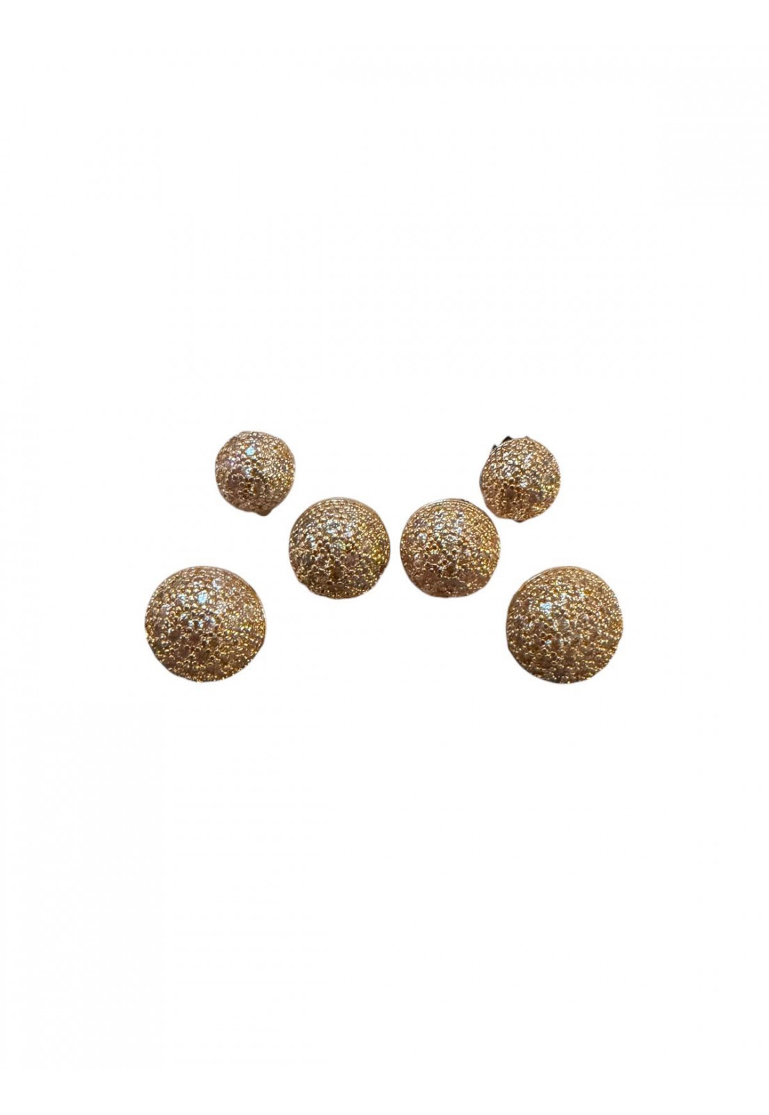 TRIO BRINCOS DOURADO CRAVEJADOS