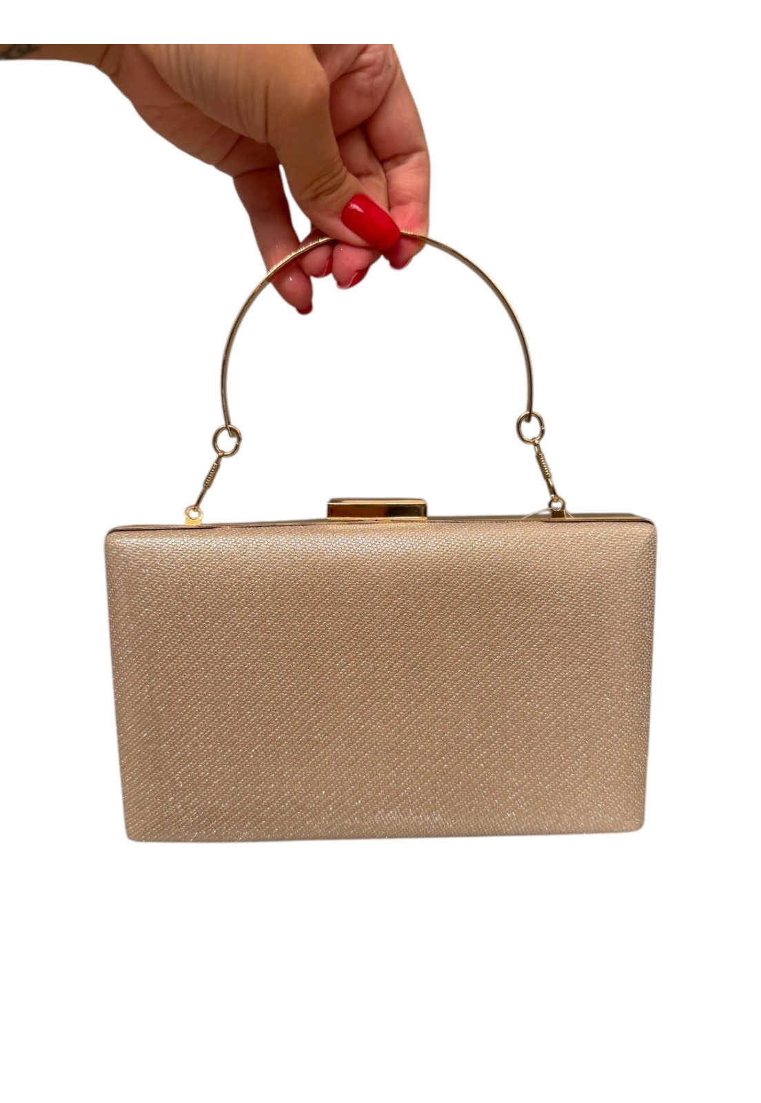 Clutch FESTA retangular BRILHO DOURADA