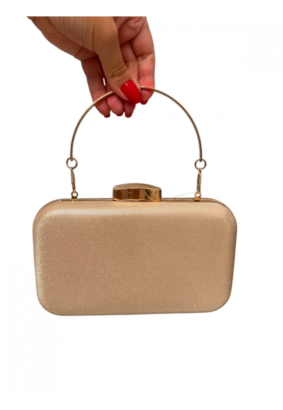 Clutch retangular BRILHO DOURADA