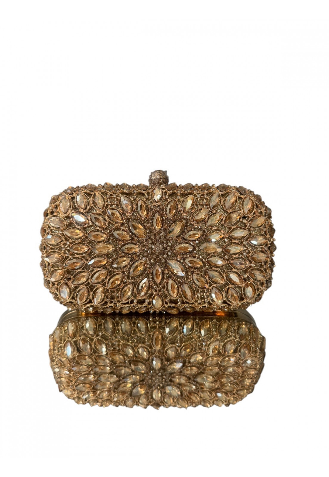 CLUTCH GLAM DOURADA COM PEDRARIAS