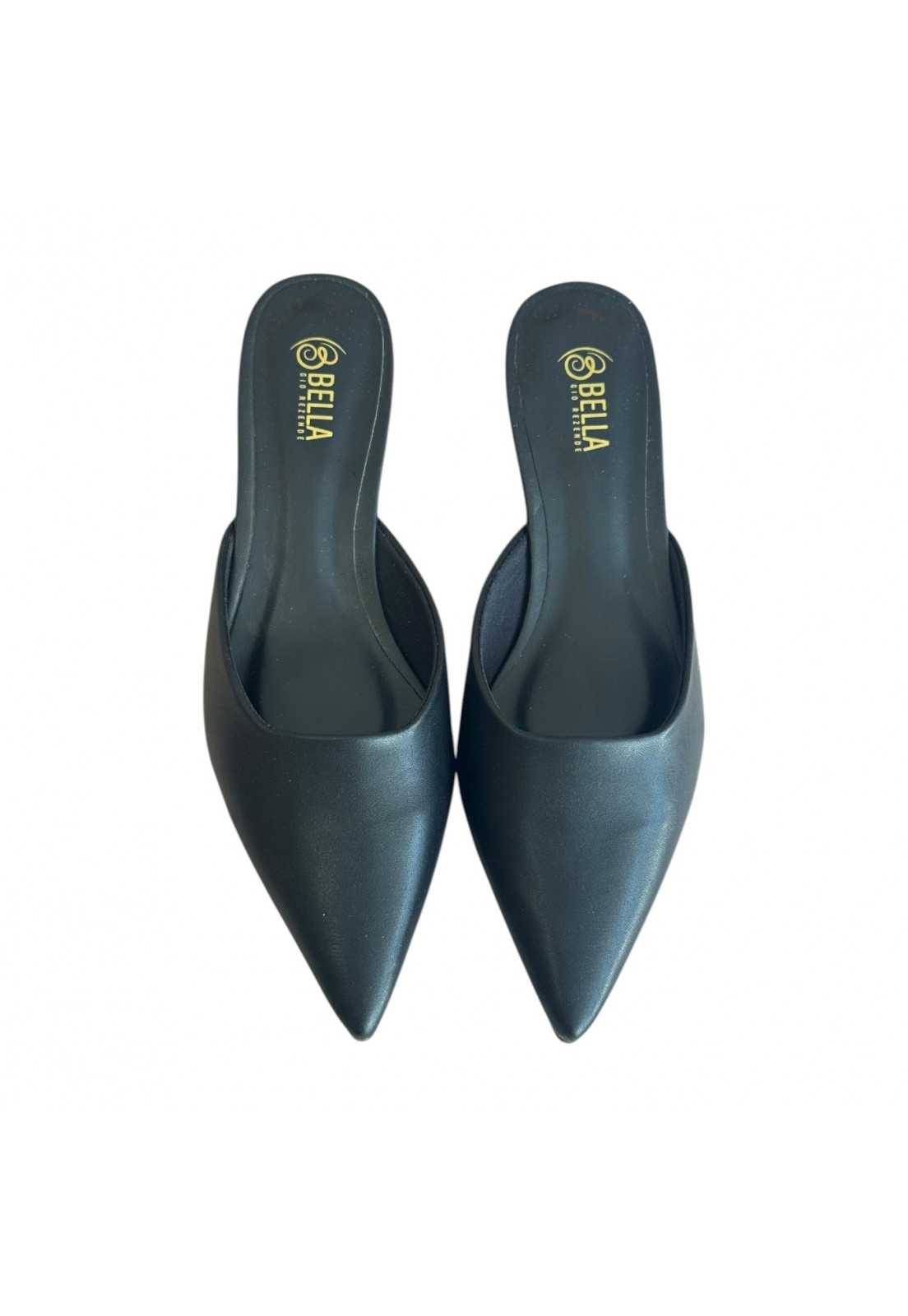 Scarpin Mule Preto bico longo Salto 2 cm Scarpin Mule Preto bico longo Salto 2 cm