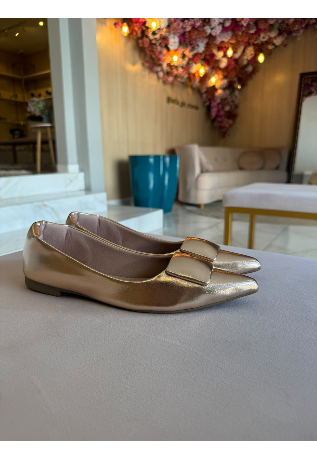 Sapatilha Dourada Rosê Metalizada