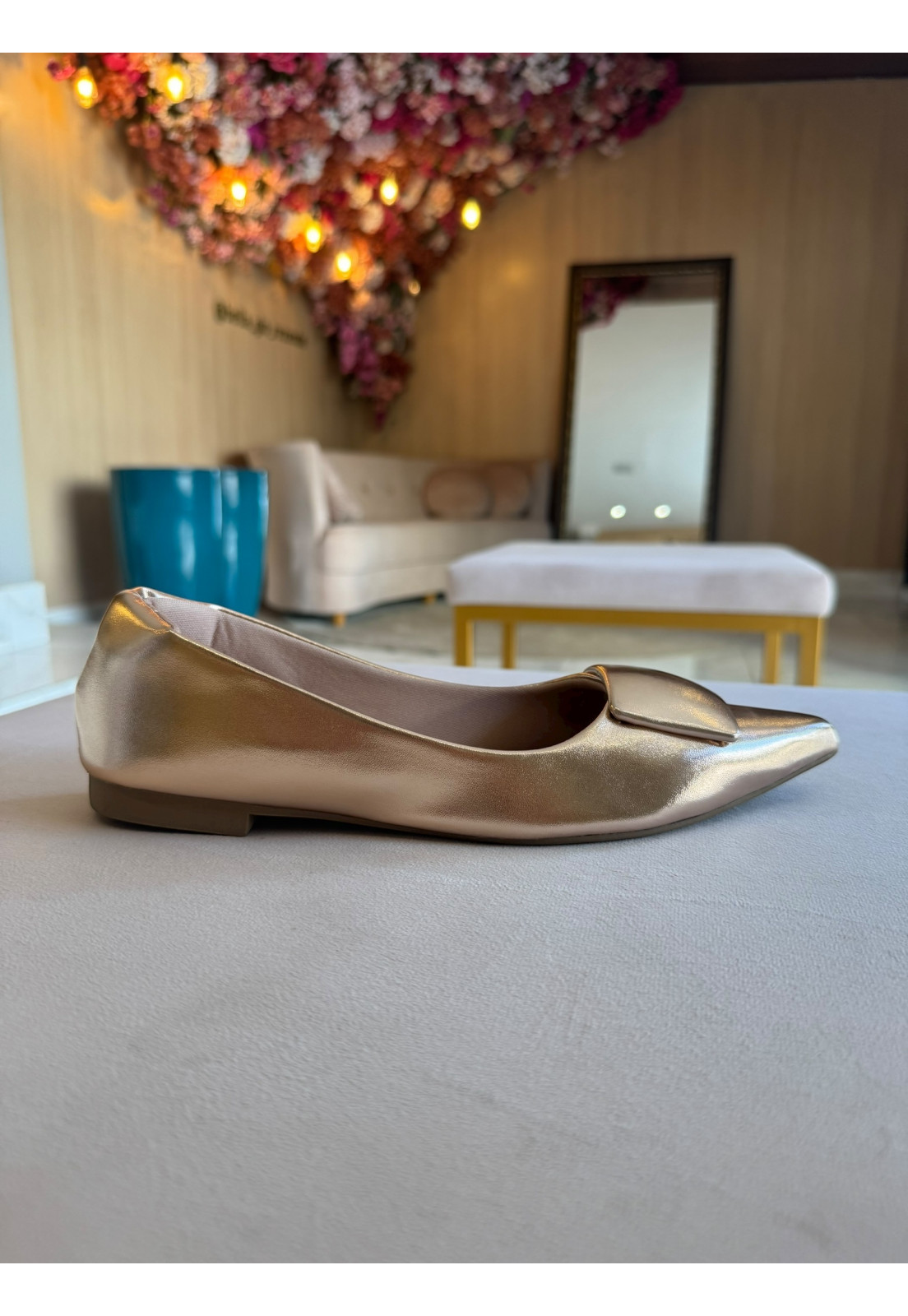 Sapatilha Dourada Rosê Metalizada Sapatilha Dourada Rosê Metalizada