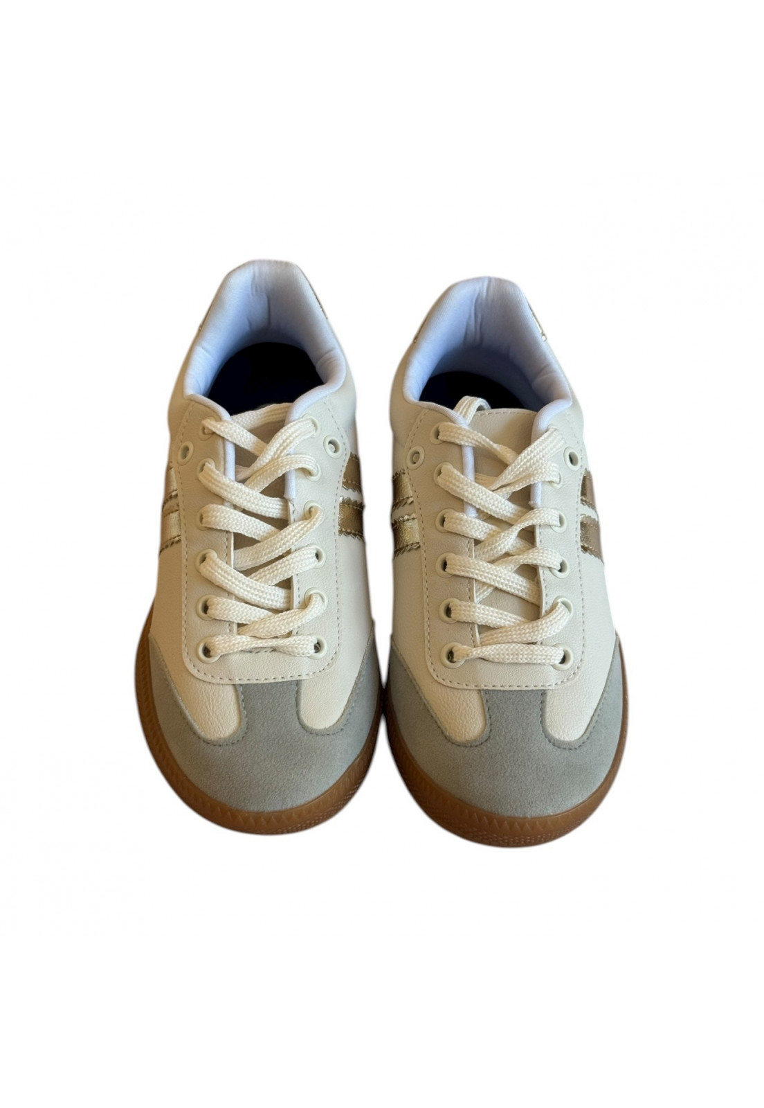 Tênis Off white e Metalizado Ouro Tênis Off white e Metalizado Ouro