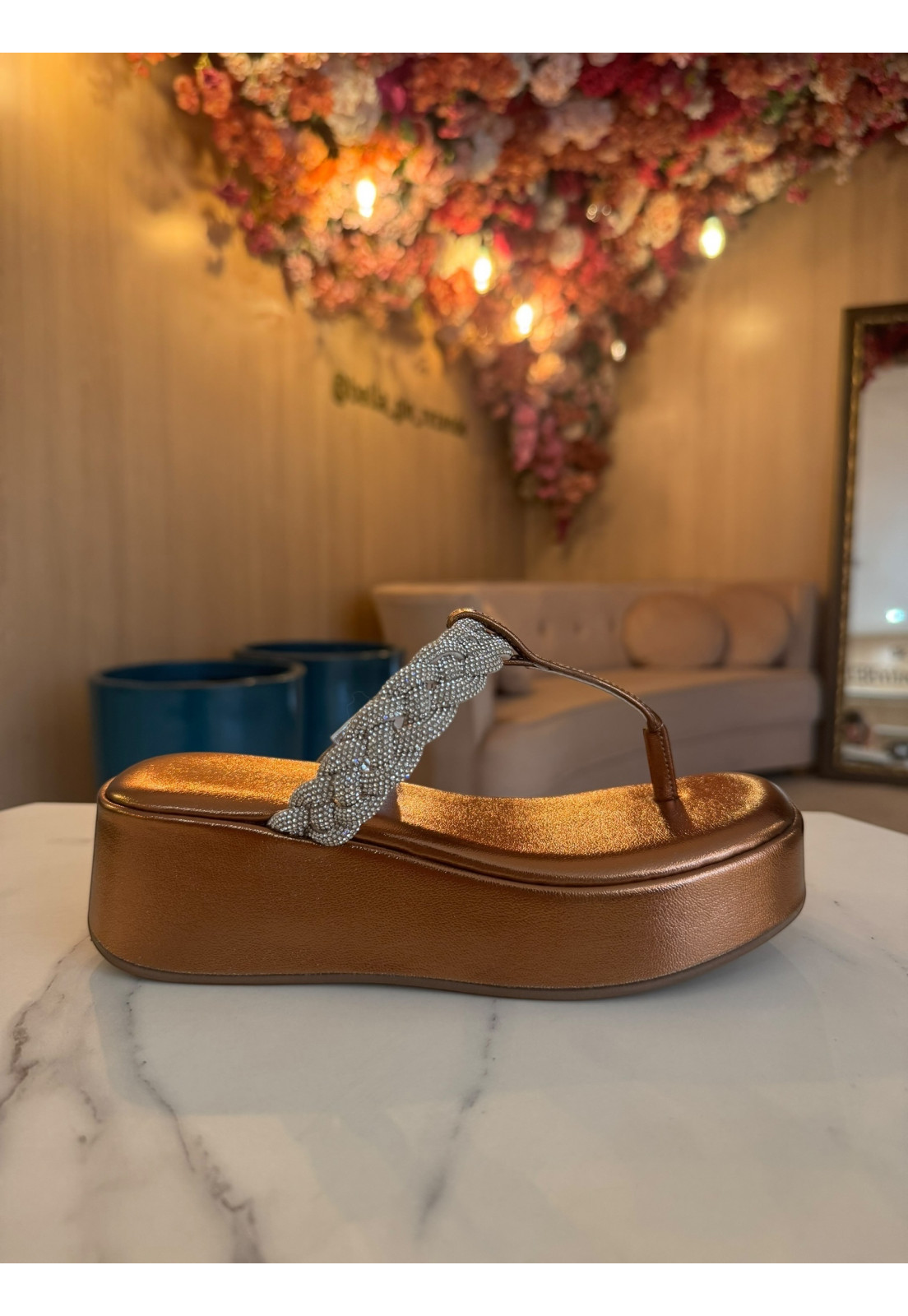 Sandália PAPETE de DEDO Ipanema Bronze Strass Prata