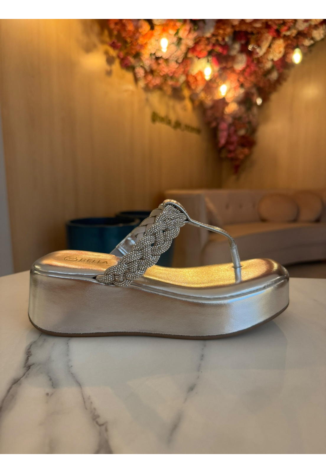 Sandália PAPETE de DEDO Ipanema Prata Strass Prata