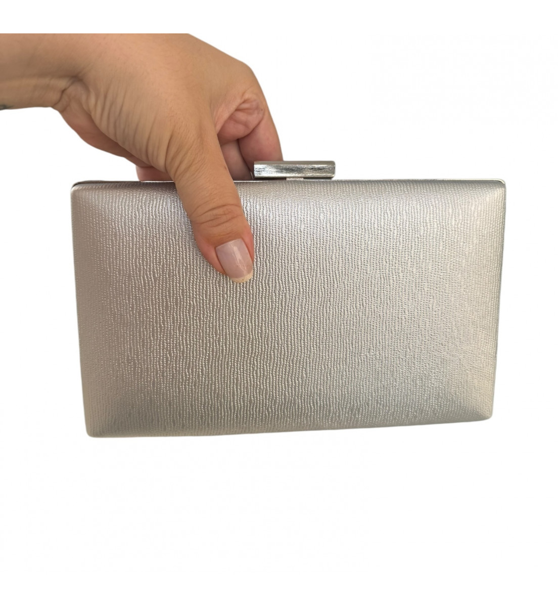 Clutch  Prata  Luxo Retangular