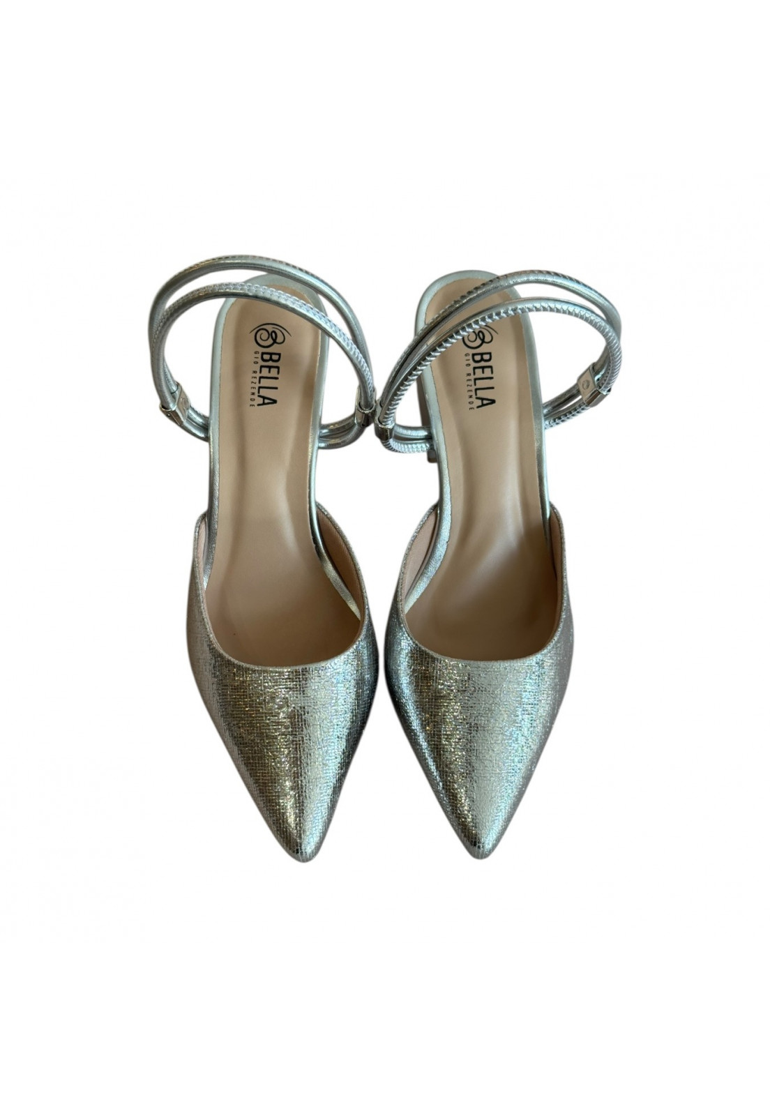 Scarpin Prata metalizado Salto bloco 6 cm Scarpin Prata metalizado Salto bloco 6 cm