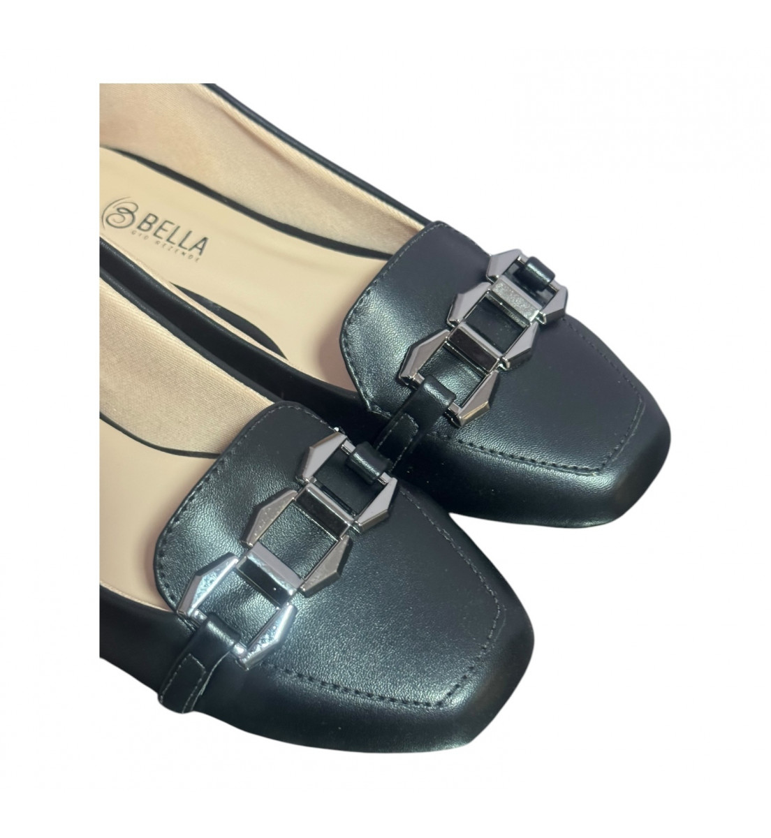 Mocassim Napa Preto com detalhes em Onix