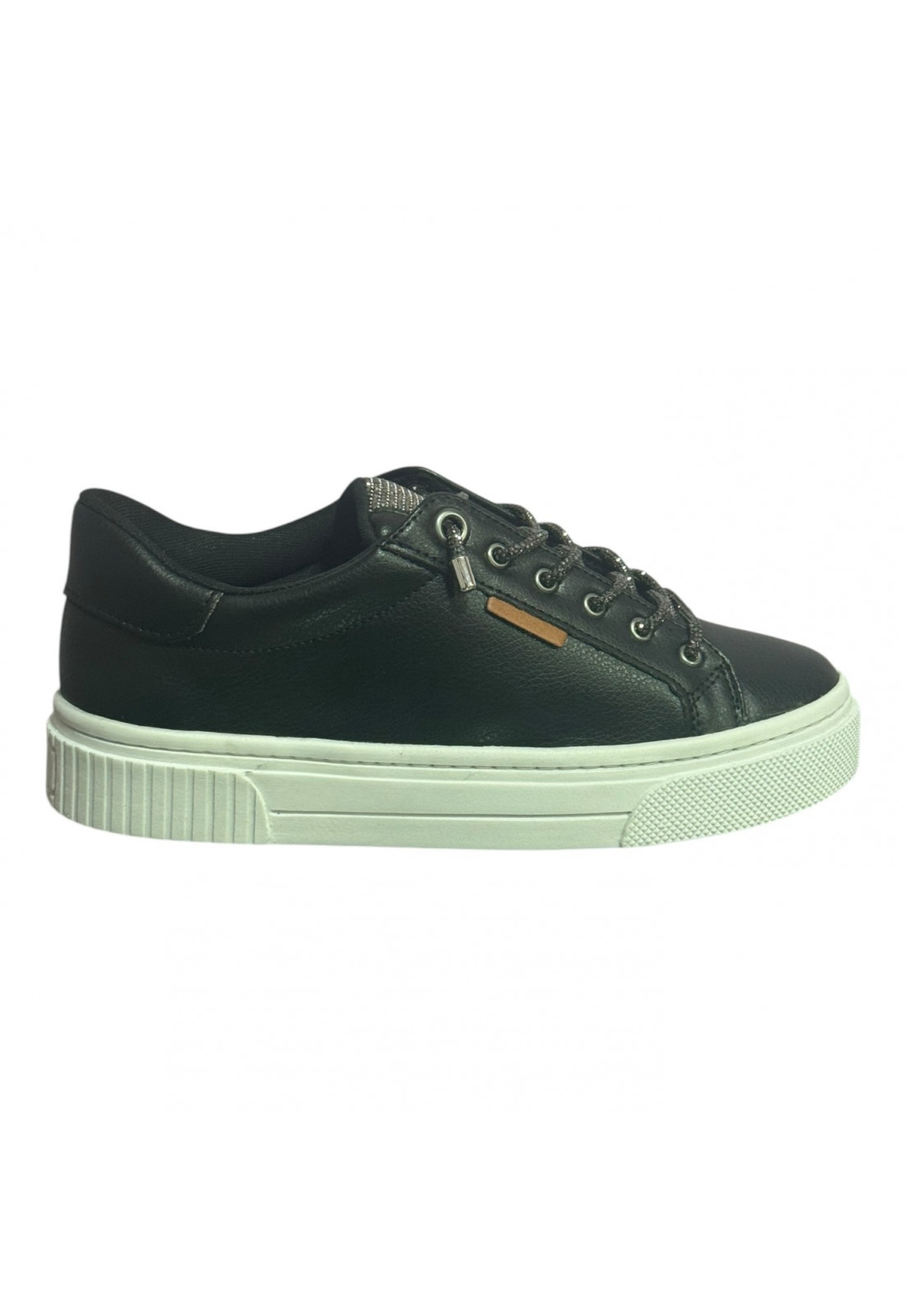 Tenis Slip-on Napa Floather Preto com Manta strass grafite