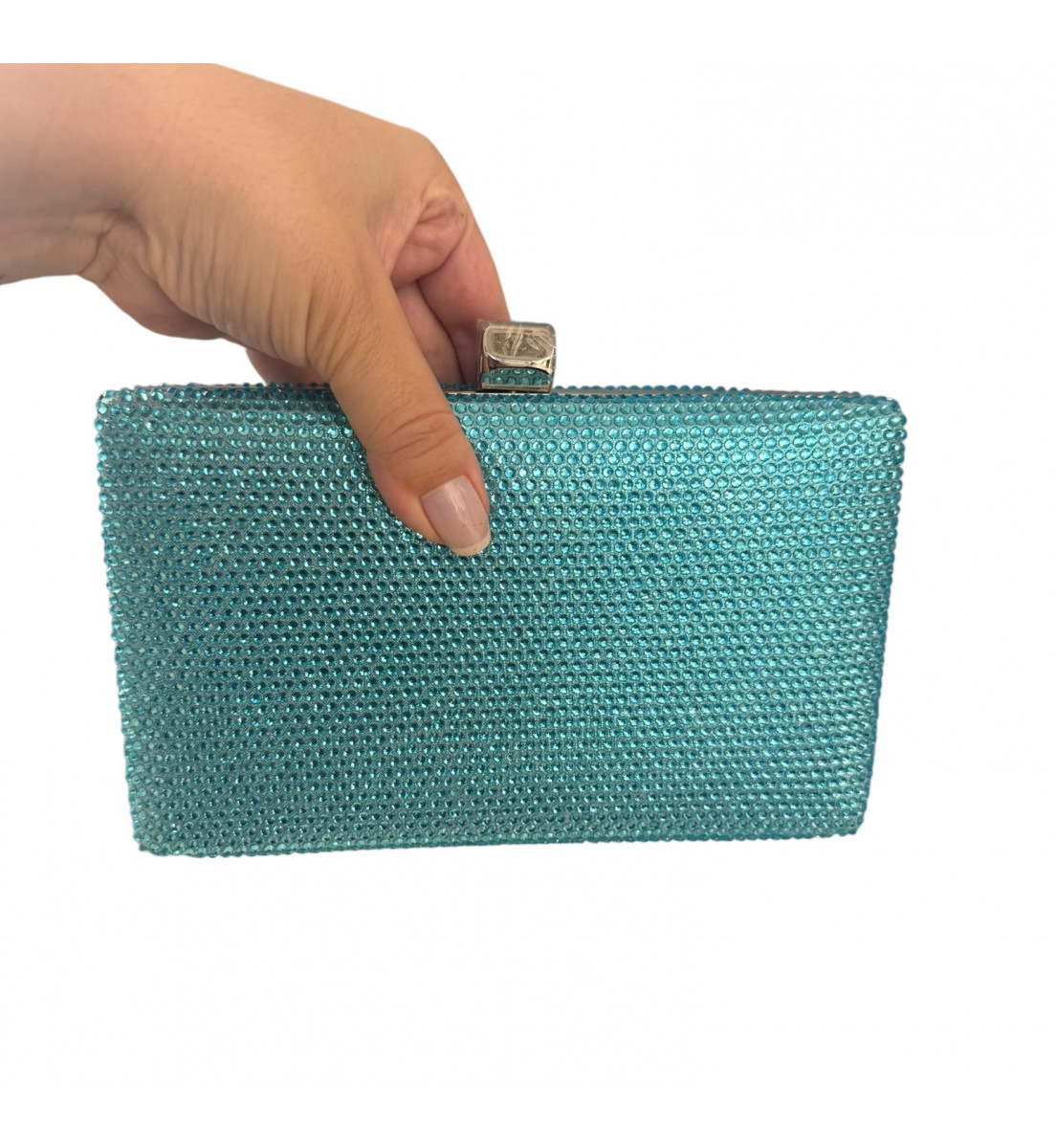 Clutch Azul turquesa Luxo Retangular