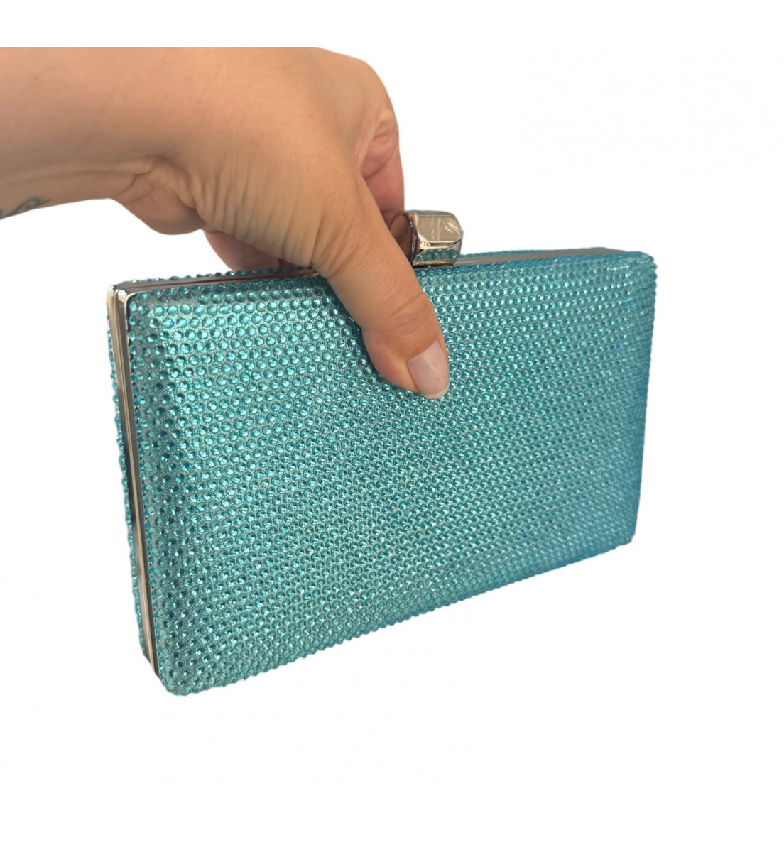 Clutch Azul turquesa Luxo Retangular