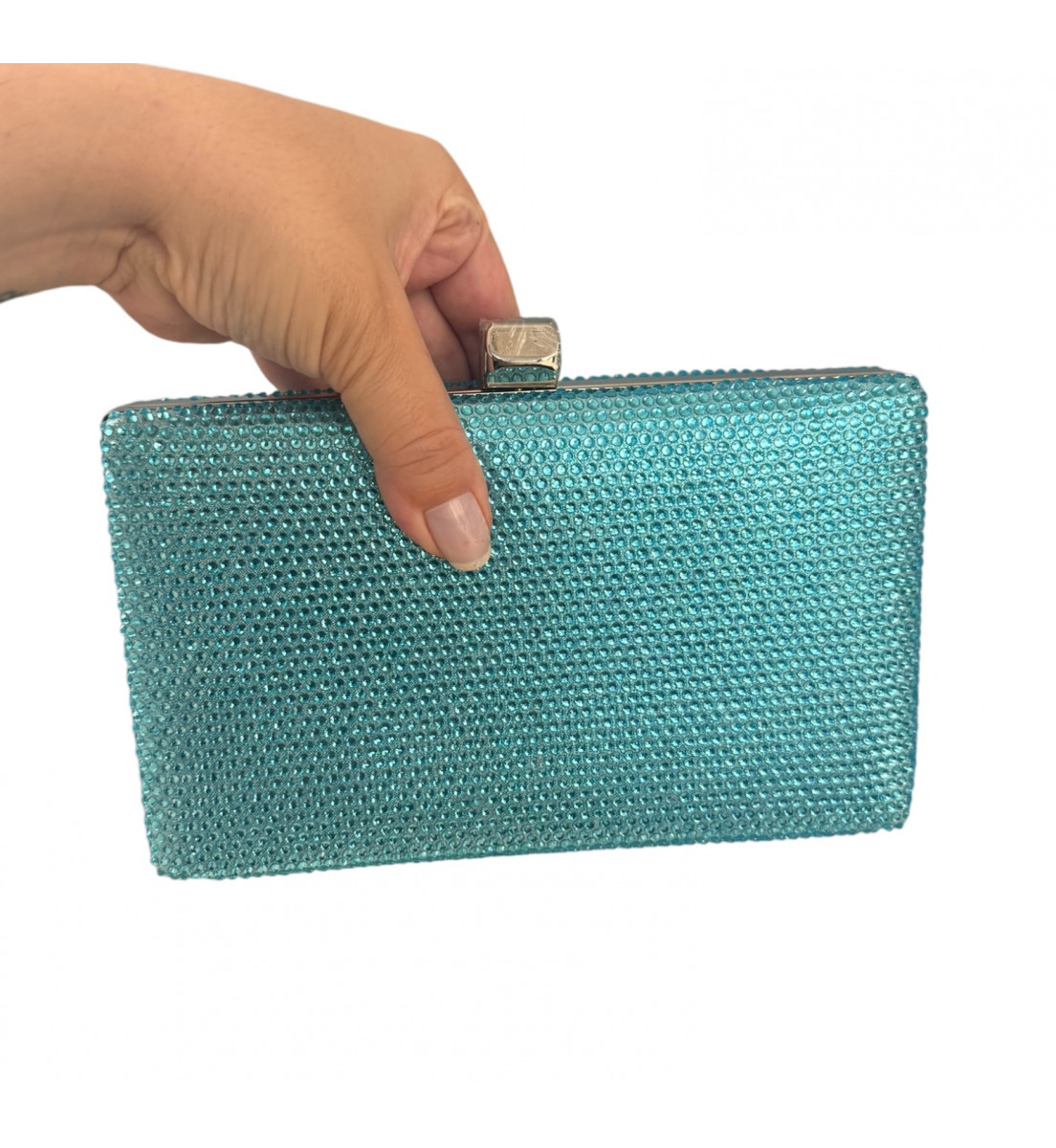 Clutch Azul turquesa Luxo Retangular