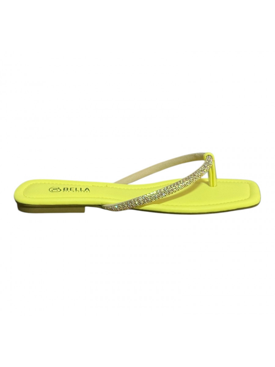 Rasteira Napa amarelo Strass furta cor