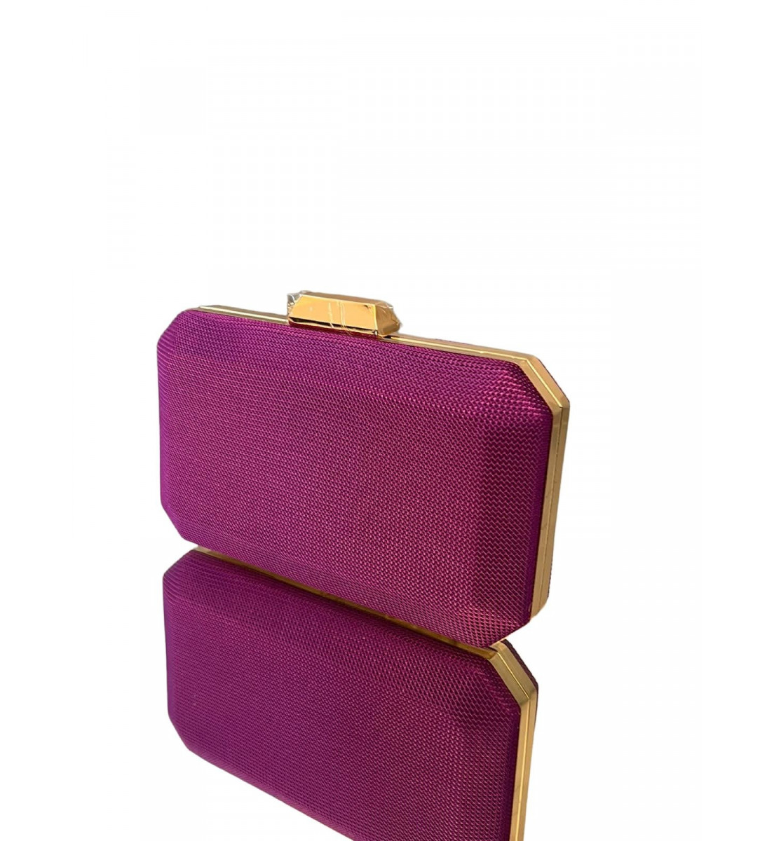 Clutch  Roxa com detalhes Dourado