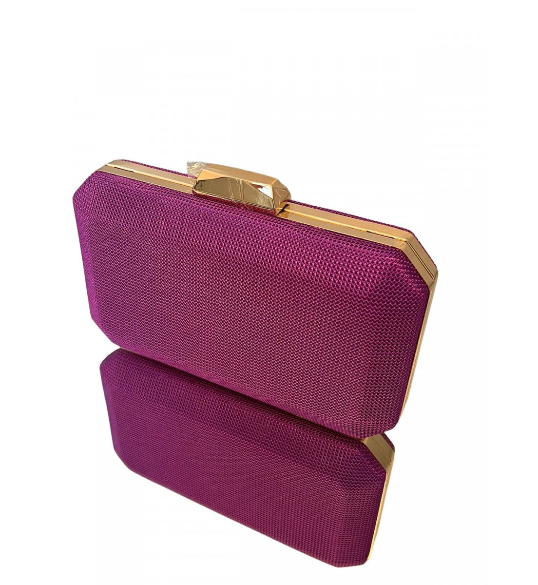 Clutch  Roxa com detalhes Dourado