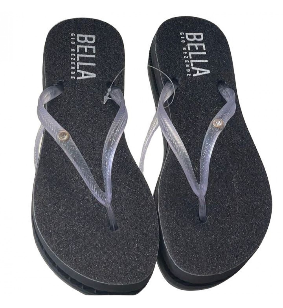 Chinelo Bella Gio Rezende Preto com brilho