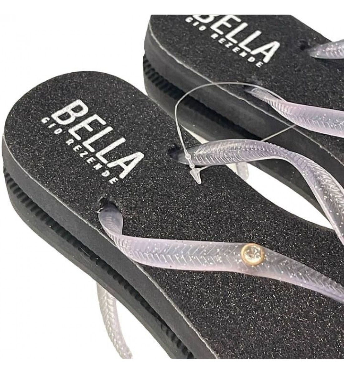 Chinelo Bella Gio Rezende Preto com brilho