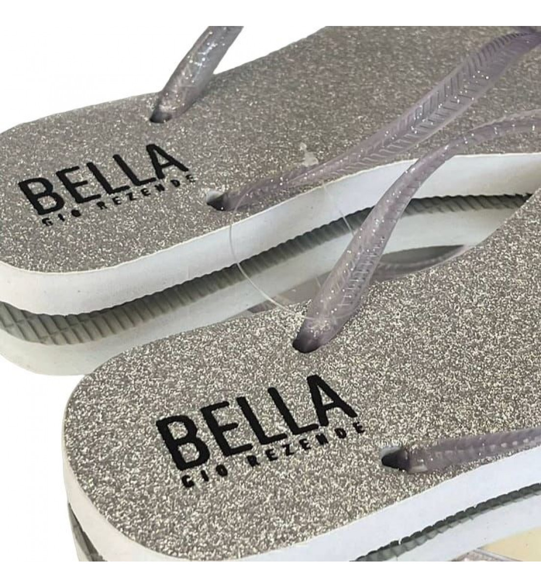 Chinelo Bella Gio Rezende Prata com brilho