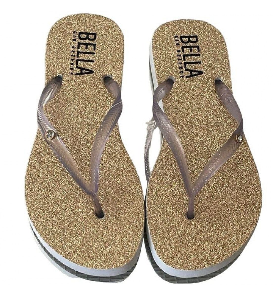 Chinelo Bella Gio Rezende Dourado com brilho