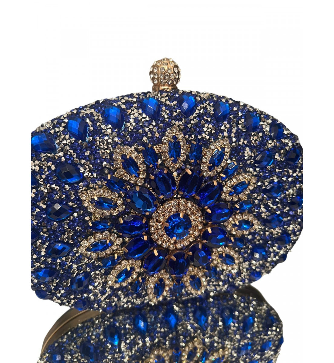 Clutch Luxo Pedraria Azul 