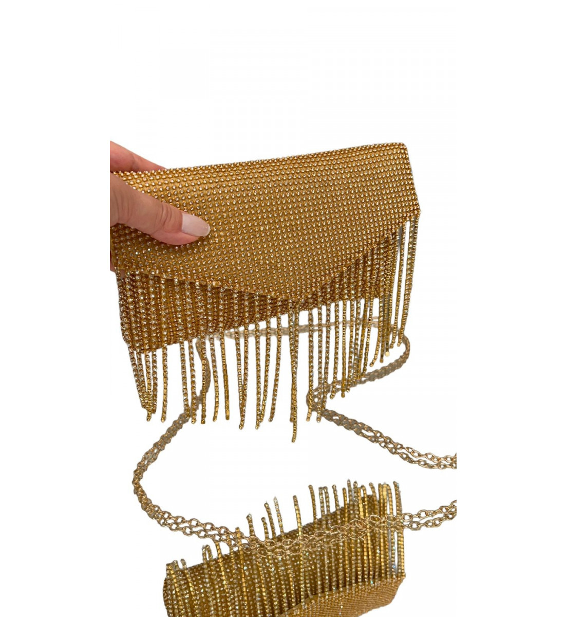 Clutch Dourada Strass Brilhante 