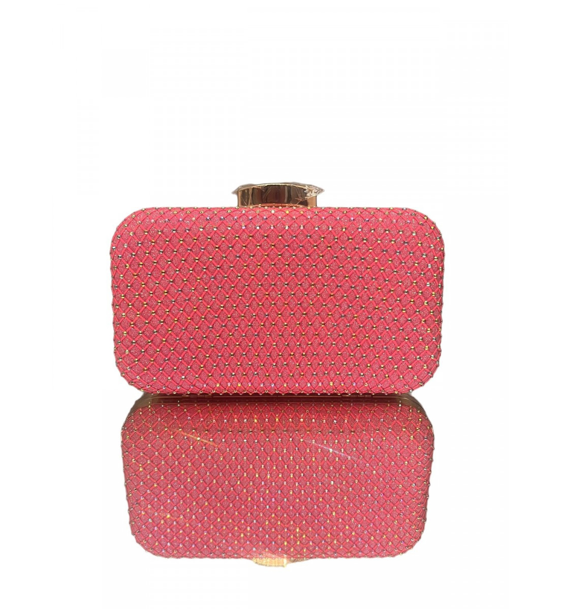 Bolsa Clutch festa Rosa Pink com detalhes furta cor