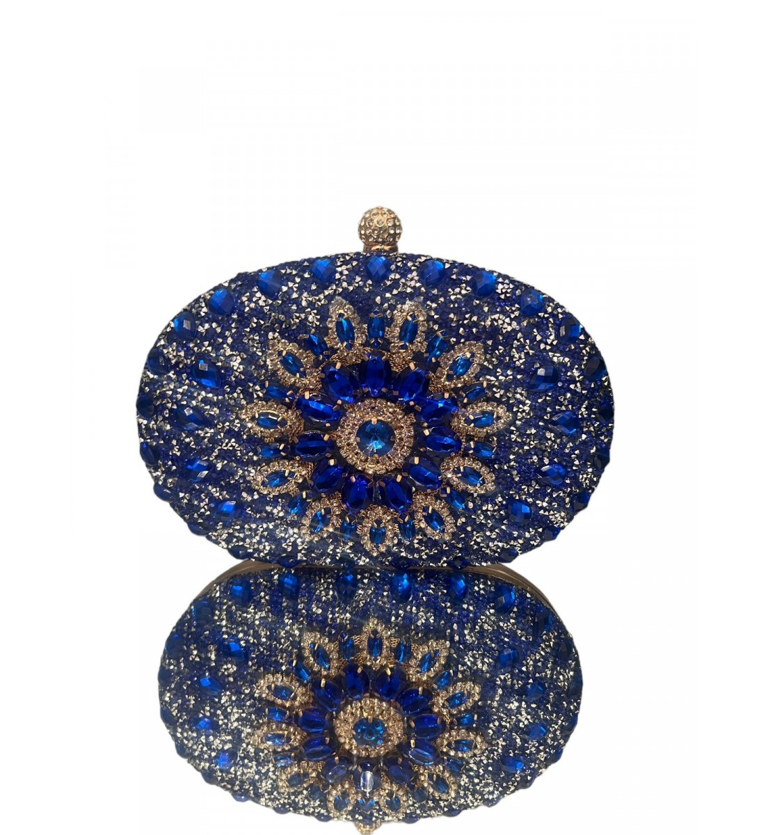 Clutch Luxo Pedraria Azul 